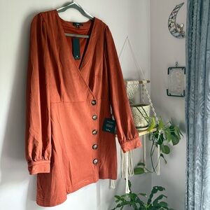Burnt Orange Long Sleeve Dress